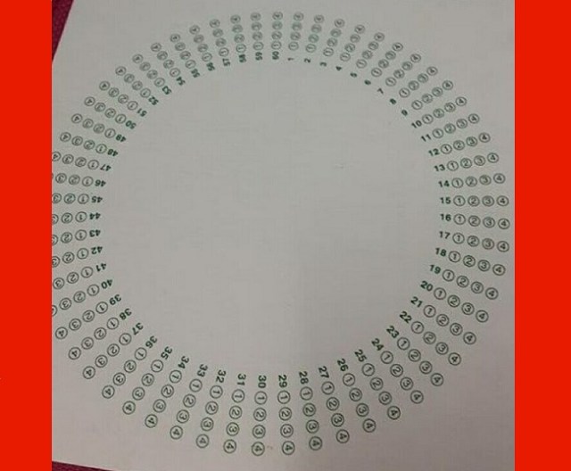 New multiple choice answer sheet is the anti-cheating gift from the teacher gods