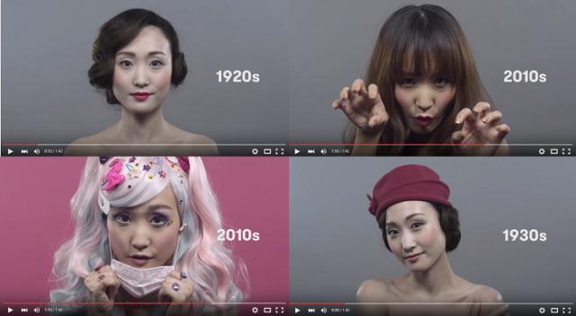 100 years of Japanese women’s hair and makeup trends in less than a minute and a half【Video】