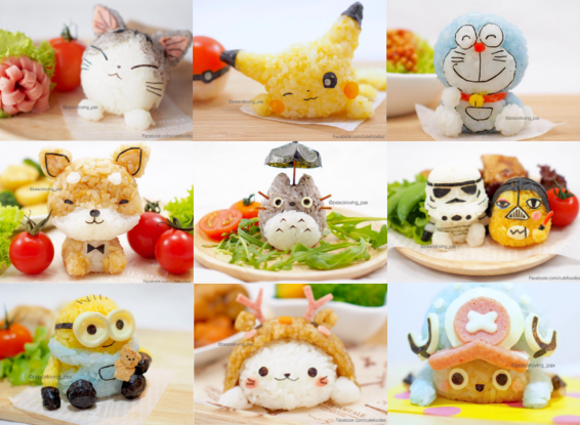 Step outside the cute character bento box with this amazing 3-D onigiri rice ball collection