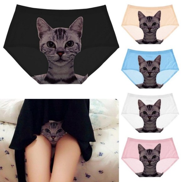 Womens Cat Lady Panties Funny Kitten Lovers Cute Butts Graphic
