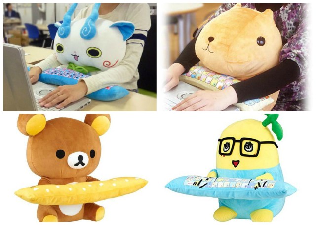 Cute PC character cushions from Japan protect your wrists, keep you company at the same time