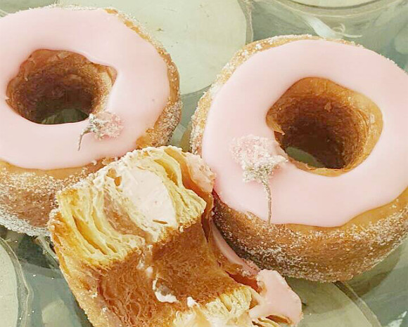 Sakura-flavoured cherry blossom cronuts on sale at Dominique Ansel Bakery for one month only