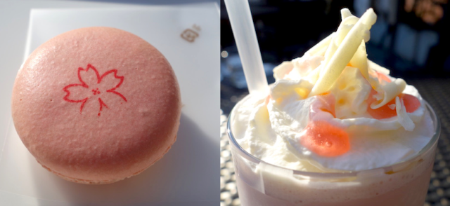 We try the sakura macaron and cherry blossom iced drink from Lindt Japan