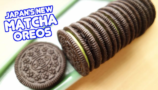 We try the new full-sized matcha Oreo cookies from Japan