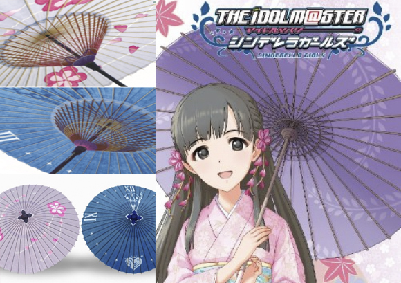 Traditional Japanese umbrellas feature designs inspired by The Idolm@ster Cinderella Girls