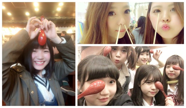 New Twitter trend: High school girls posing in noodle restaurants