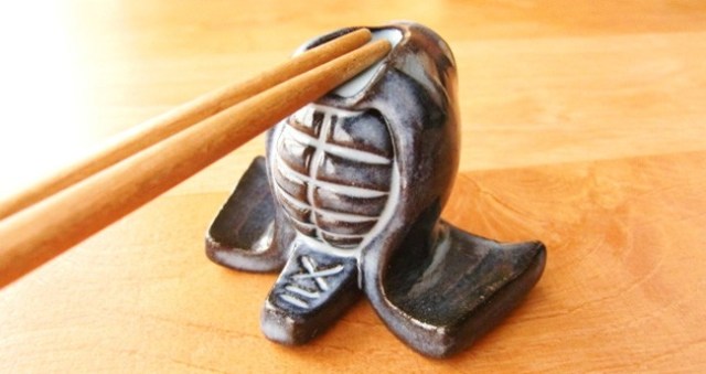 Kendo mask chopstick rests bring samurai spirit to any meal