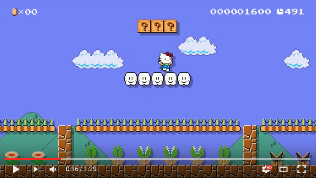 Hello Kitty joins Mario Maker, may possibly break Japanese-ness level-measuring equipment 【Video】