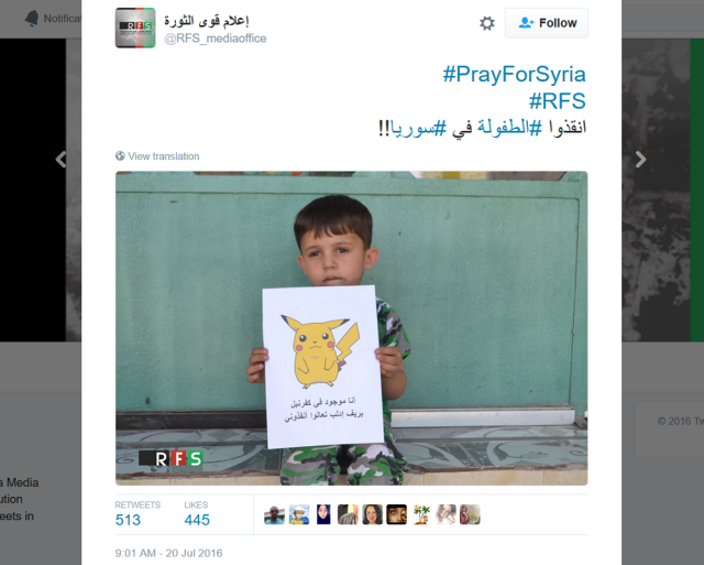 Syrian children using Pokémon Go to bring attention to their situation