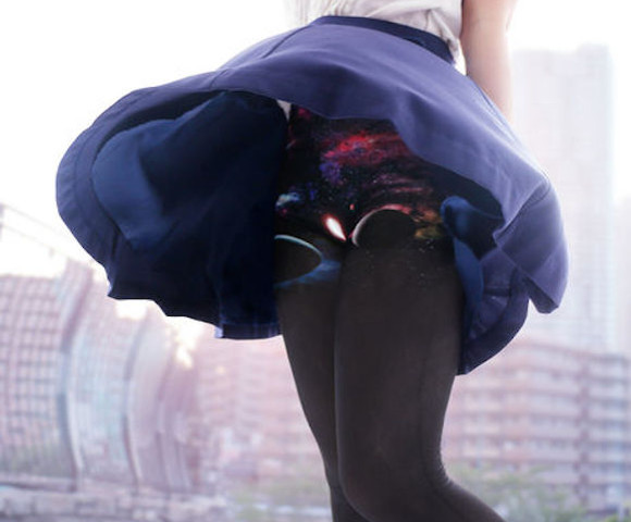 Hide the universe under your skirt with a pair of stunning cosmic stockings