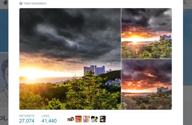 Japanese photographer captures beautiful images of sunset after a typhoon
