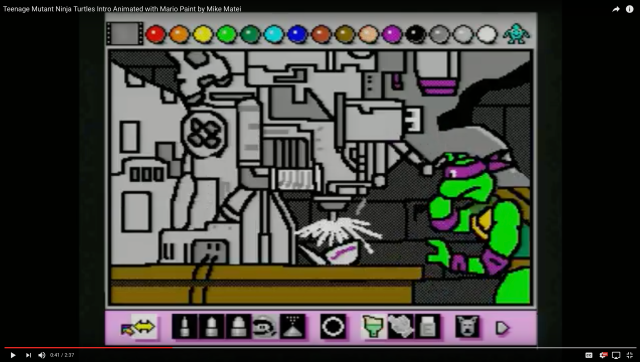Nostalgia overload: Ninja Turtles theme song recreated frame by frame in Mario Paint! 【Video】