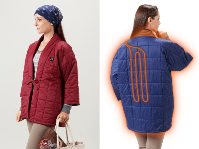 Heater-equipped hanten Japanese jackets mix modern technology and traditional winter fashion
