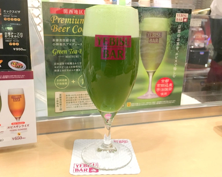 Japan’s matcha green tea beer satisfies two cravings in an awesomely