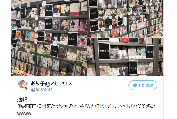 Boys’ love manga categorized into more than 30 sub-genres at mainstream Tokyo bookstore