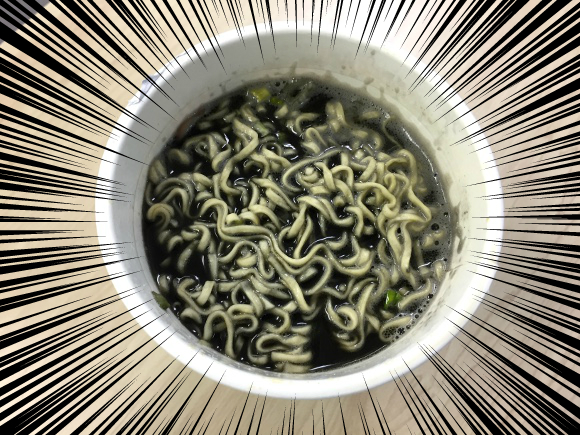 We taste test the new Squid Ink Black Cup Noodle!