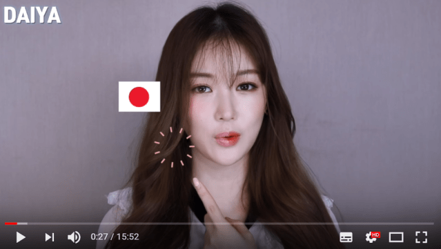 Beautiful YouTuber shows Japanese and Korean makeup trend differences in half-faced comparison