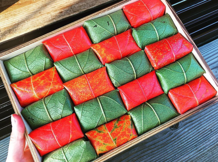 Every fall, the beautiful sushi at this shop in Japan changes colors