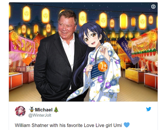 Star Trek’s William Shatner picks best girl in idol anime Love Live!, sets off fan debate