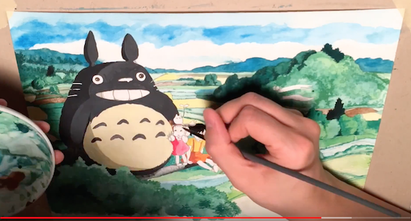 Ghibli Characters Come To Life In Time Lapse Painting Of Magical My Neighbor Totoro Scene Video Soranews24 Japan News