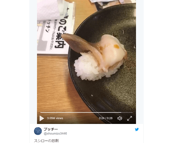 Video of still-moving seafood at extra-cheap sushi chain startles, entices Japanese Twitter【Vid】
