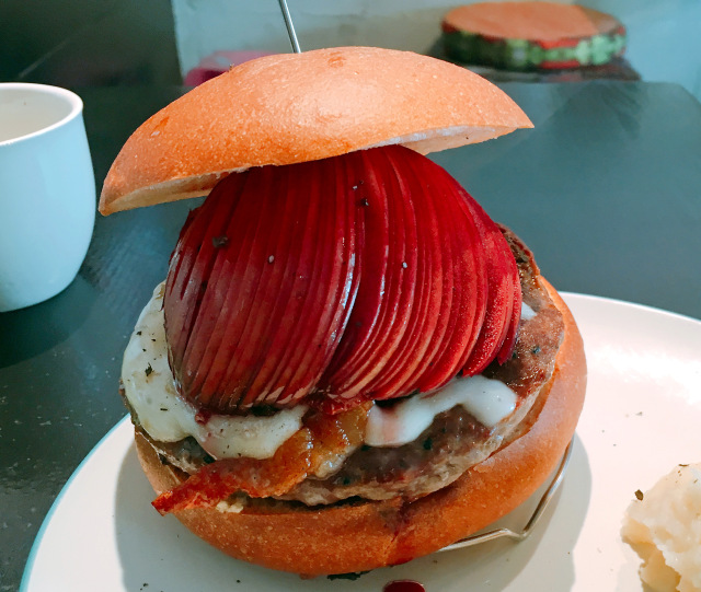 Beautiful burger topped with a whole apple is one of trendy Tokyo’s best-looking sandwiches