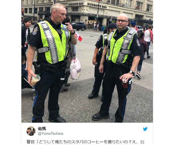 Photo of Canadian cops doing something that would be unthinkable in Japan goes viral
