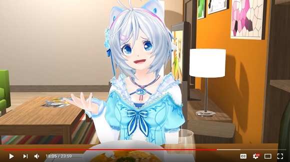 Virtual YouTuber video lets viewers experience what it’s like to dine with an anime girl