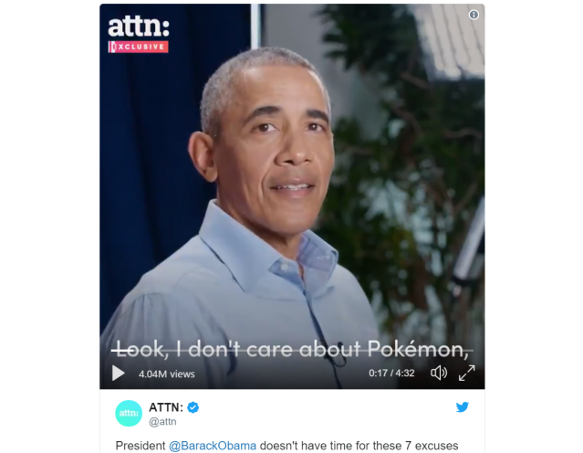 Barack Obama tells the world he doesn’t care about Pokémon【Video】