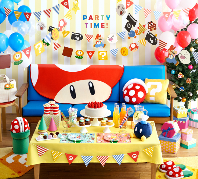New Nintendo merch promises awesome Mario-themed party, cozy Mario-themed living room