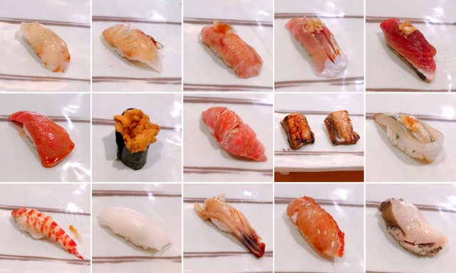 This ISN’T what a US$100 Tokyo sushi lunch looks like. It’s what a US$200 one looks like!