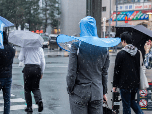 Japanese company's hands-free umbrella looks like a giant condom 