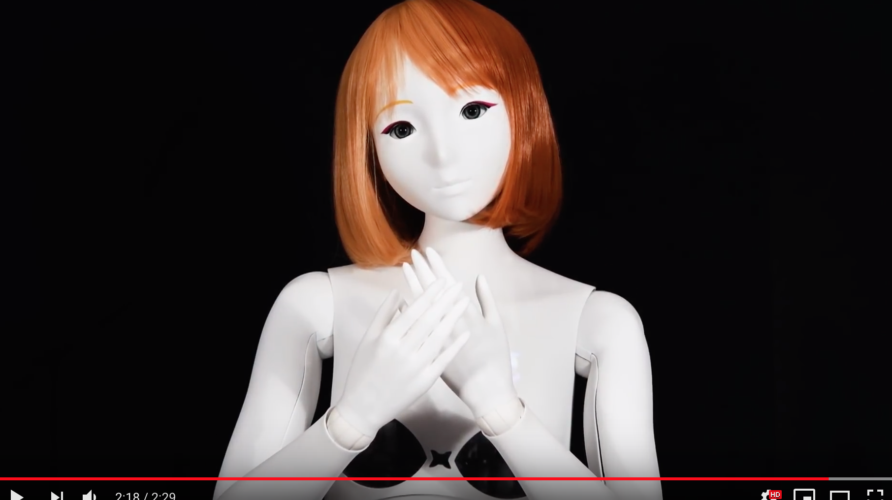 Black anime girl with robotic arms line art Vector Image