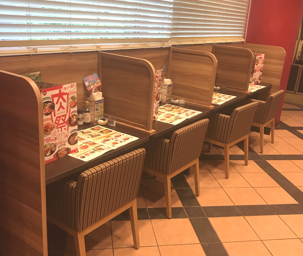 single seat restaurant booth