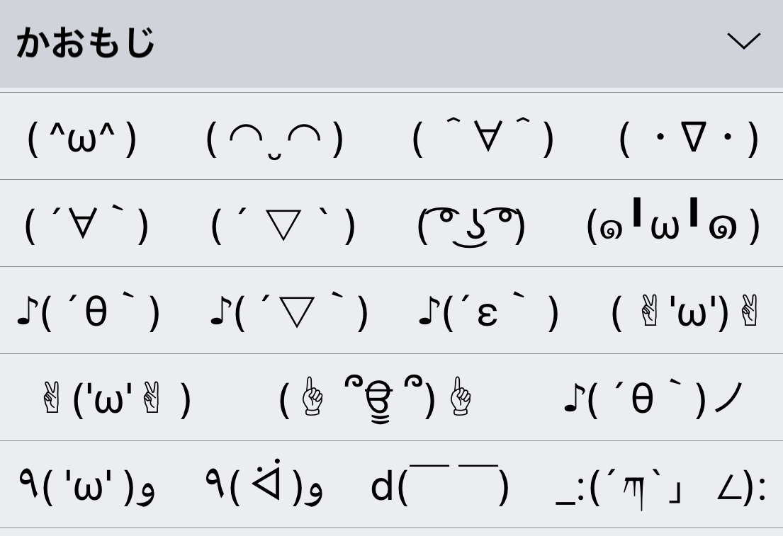 japanese keyboard emoticons