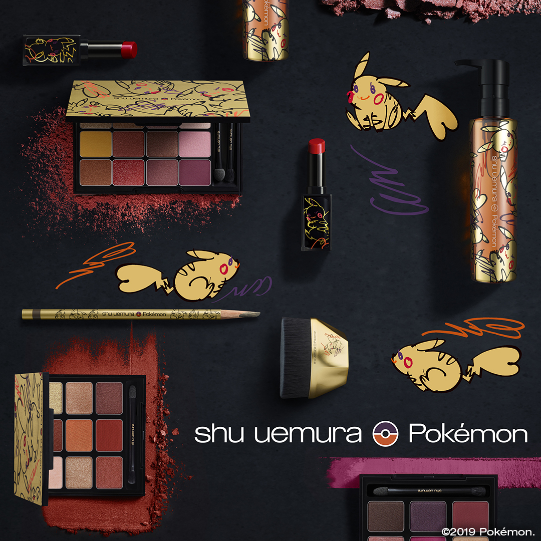 Shu Uemura x Pokemon Female fashion Pikachu Makeup Brush Case Fold Wallet New