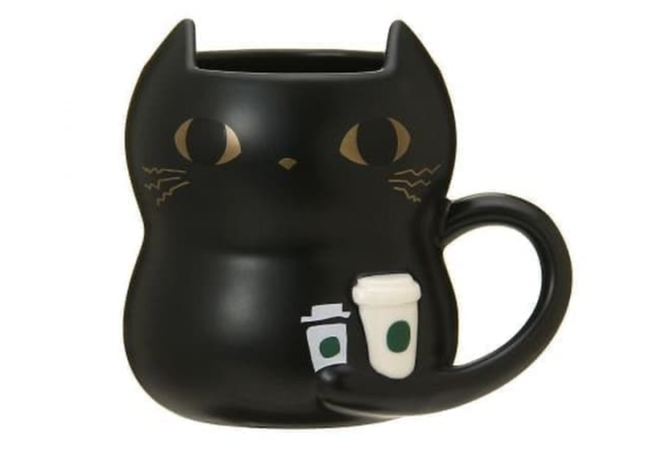 Authentic NEW RARE Starbucks Japan Halloween 2021 Black Cat on Pumpkin Cup Mug 