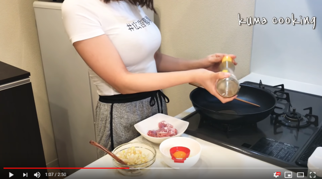 Busty Japanese YouTuber chef sells ad space on her chest, fans enthralled by cooking videos