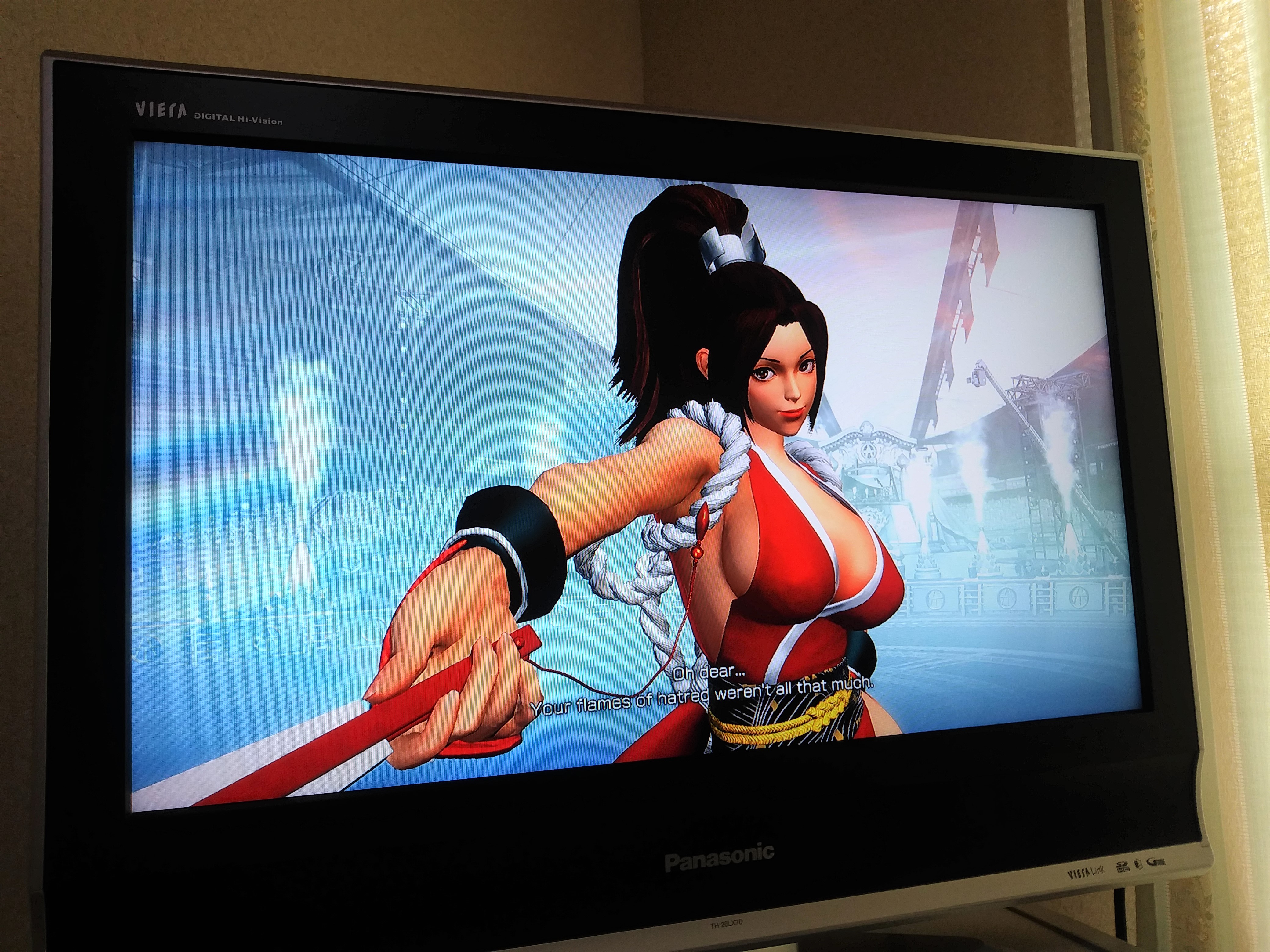 Large-breasted female fighting game character barred from