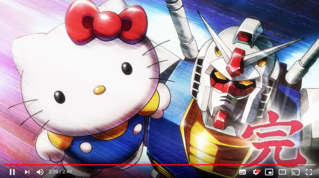 Newest, final short in the Gundam vs. Hello Kitty Project has Amuro and Kitty join forces【Video】