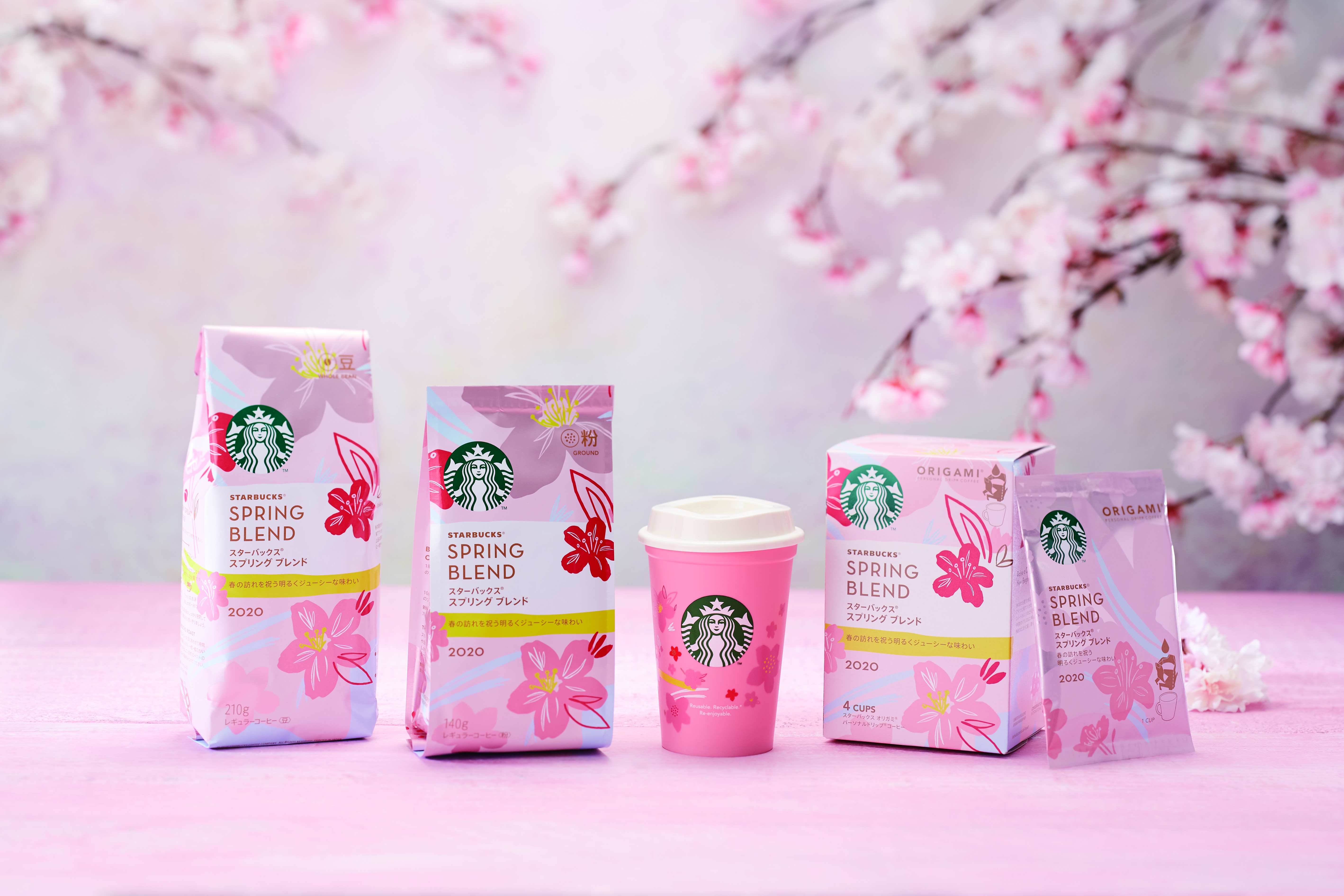 Starbucks JAPAN can container case canister SAKURA 2018 cherry blossom pink