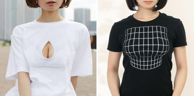 Optical illusion boob shirts from Japan get new models and tricks