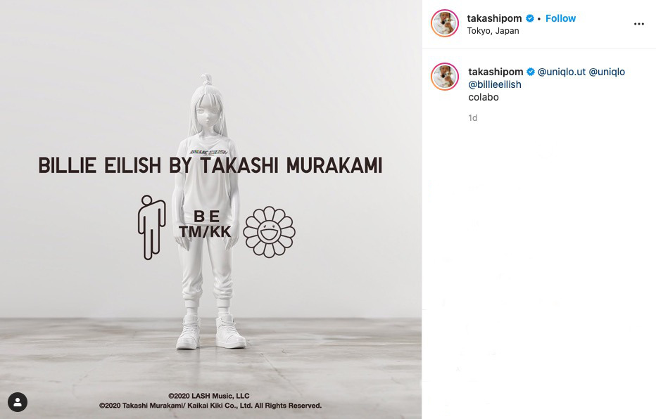 Bộ sưu tập áo thun kết hợp Billie Eilish x Takashi Murakami   Doanhnhansaigonvn