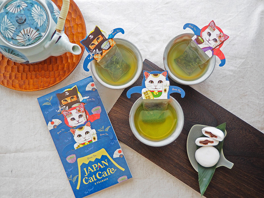 Ninja and geisha green tea cats are here to keep you company during