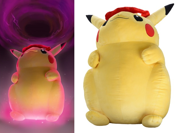 Huge Pikachu plush heavy enough to use as exercise weight, other Pokémon as big as a person