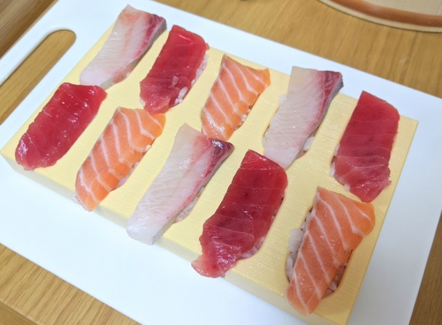 We used the Tobidase! Sushi Maker to make perfect-looking sushi