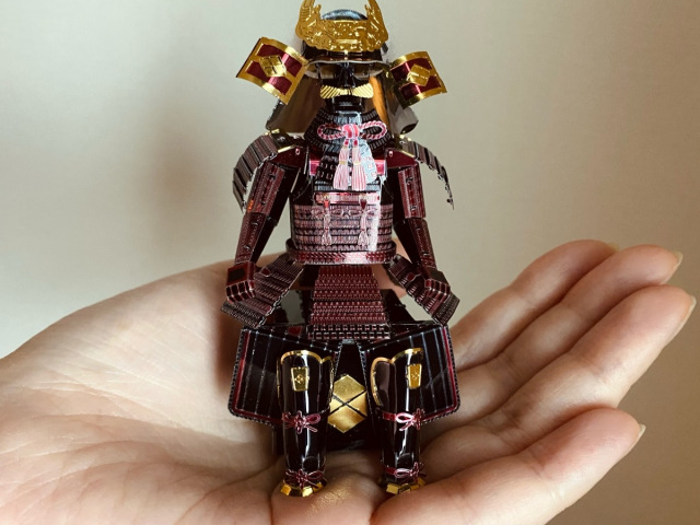 We build miniature Japanese samurai warrior armour out of metal