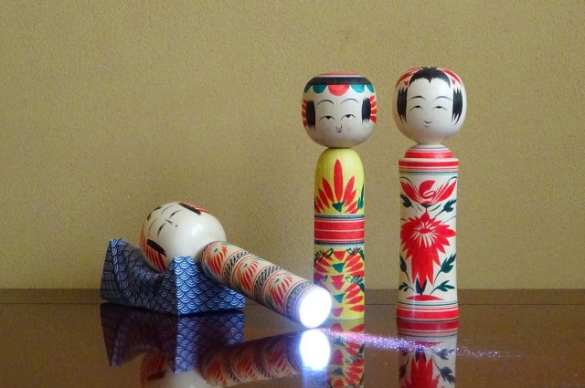 Modern Japanese kokeshi dolls are both beautiful interior items and useful emergency tools