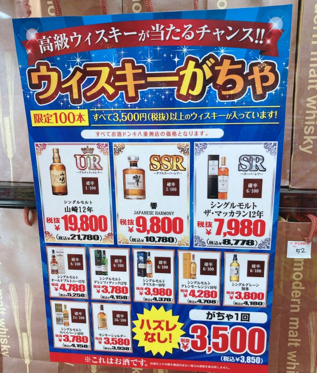 How easy is it to win super expensive Japanese whisky at a gacha