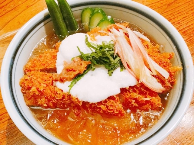 Beat the heat with “chilled katsudon,” fried pork cutlet served with rice in ice-cold broth